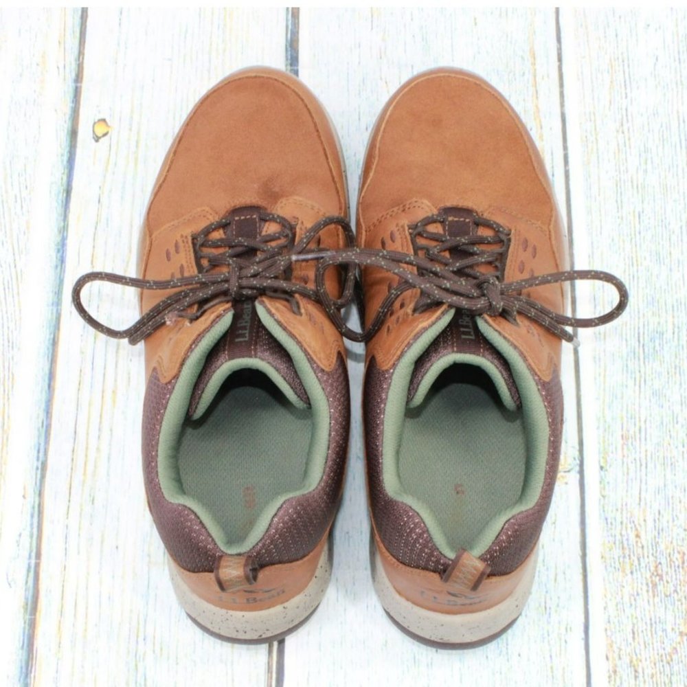 LL Bean Traverse Brown Leather Lace Up Low Top Trail Sneakers Shoes Size 10 M - Picture 7 of 10